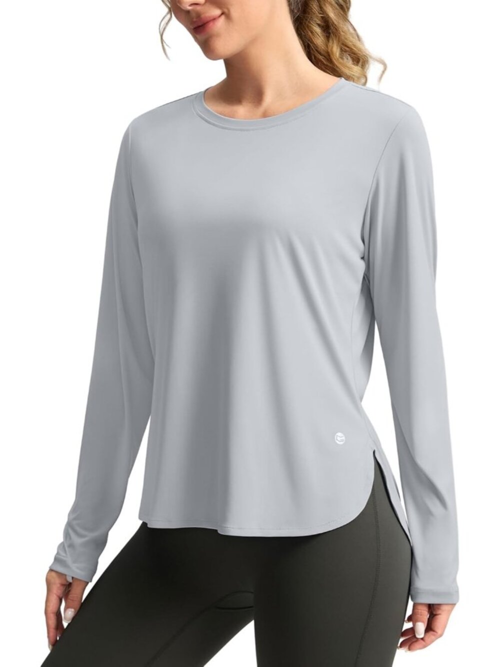 Women's Light Grey Long Sleeve Lightweight Quick Dry 50+ UV Protection Sun Shirt